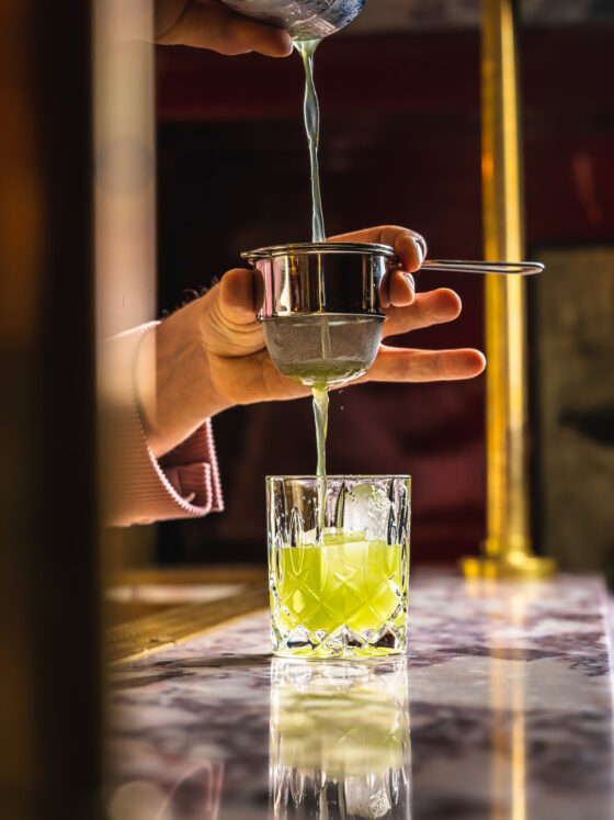 Giorgio Tosato, aka the Notorious, preparing a signature cocktail for a luxury event with Philoxenia Events London.