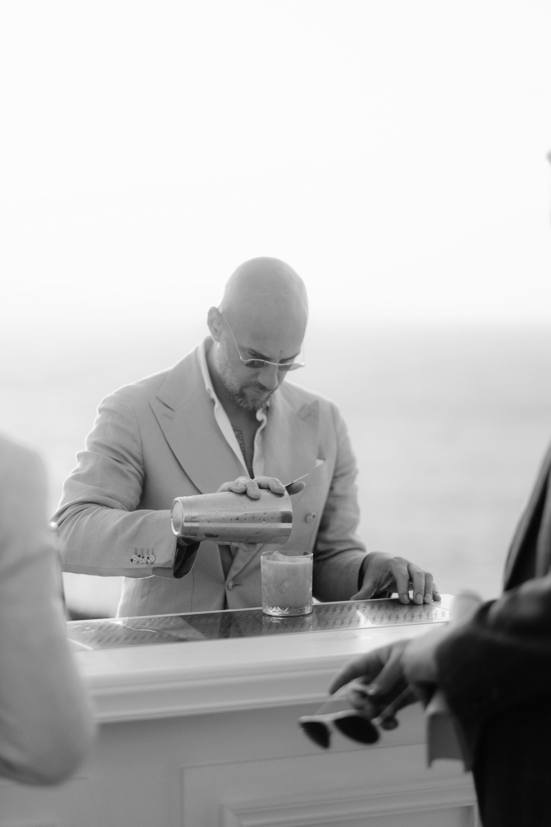 Philoxenia Events London hosting a luxury private cocktail party in Mykonos with bespoke cocktails and elegant bar service