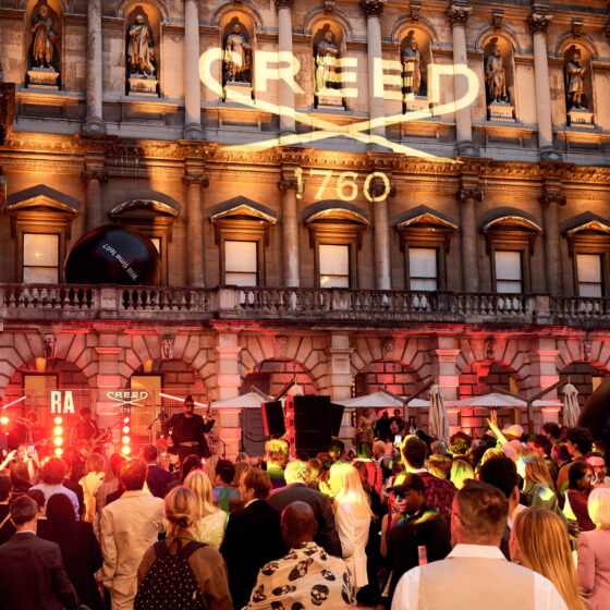 Guests enjoying the Philoxenia and House of Creed signature cocktails event at the Royal Academy of Arts in London, celebrating the Summer Exhibition 2025